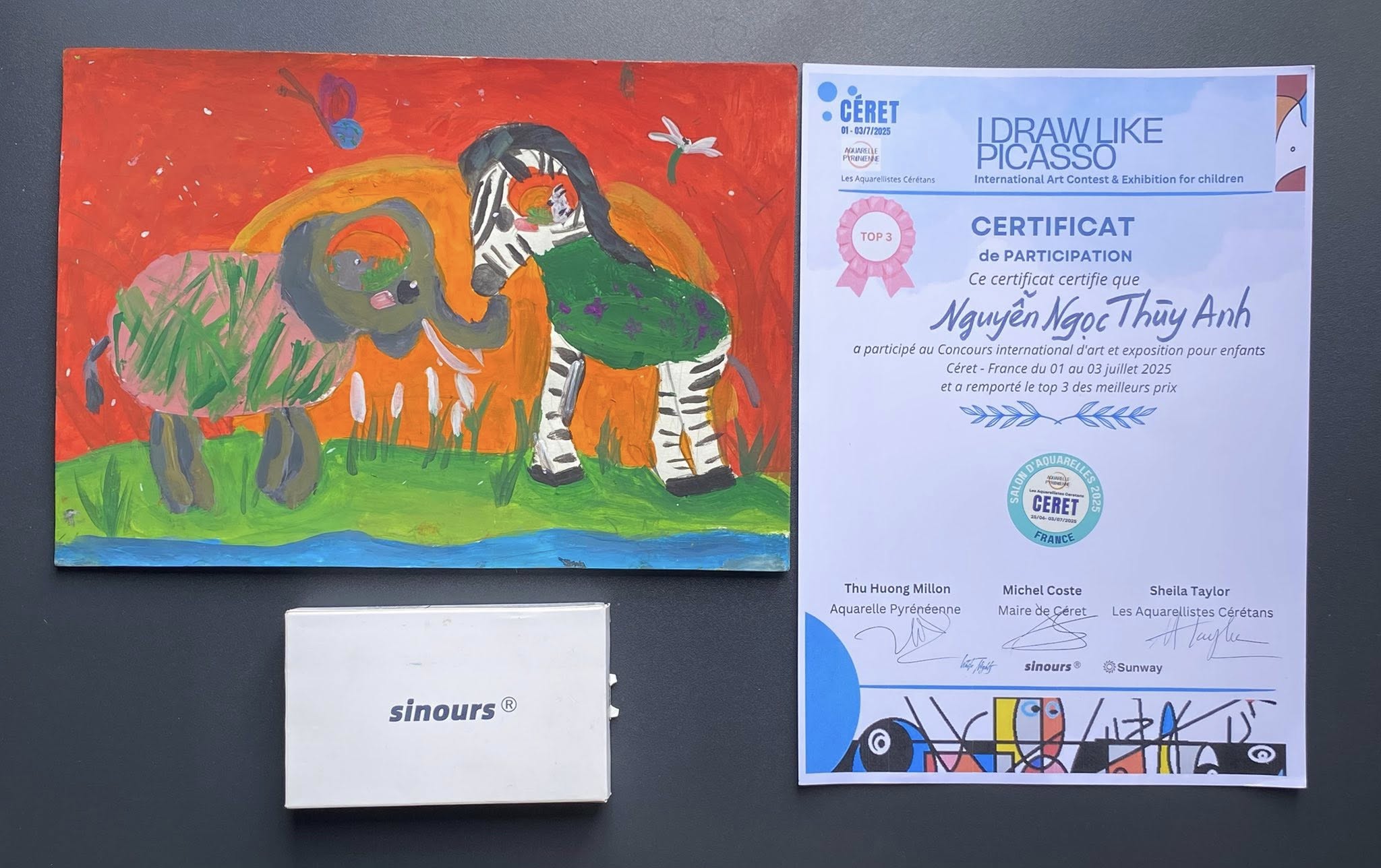 HOẠ SĨ NHÍ TIẾP NỐI ART GHI DẤU ẤN TẠI TRIỂN LÃM MĨ THUẬT THIẾU NHI  QUỐC TẾ CÉRET – PHÁP